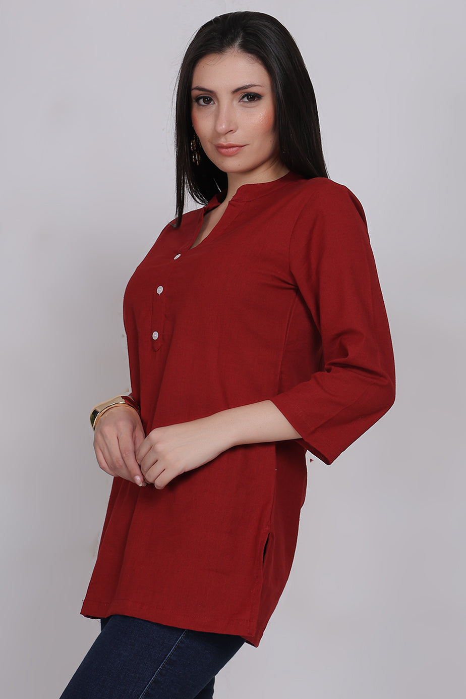 Cotton Kurta - Maroon - FuchsiaBless