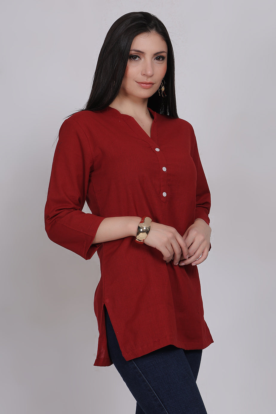 Cotton Kurta - Maroon - FuchsiaBless