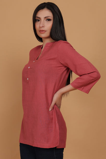 Cotton Kurta - Peach - FuchsiaBless