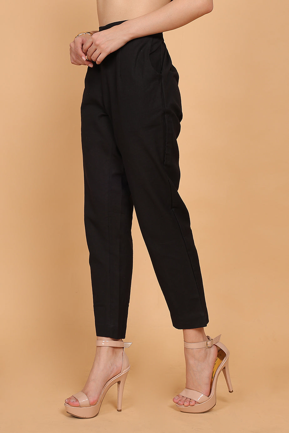Cotton Pants Black - FuchsiaBless