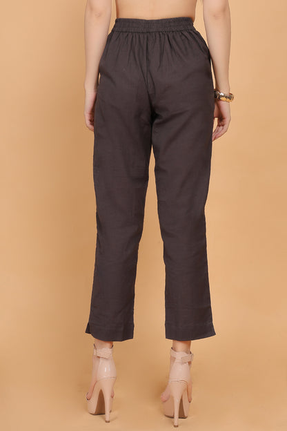 Cotton Pants Grey - FuchsiaBless