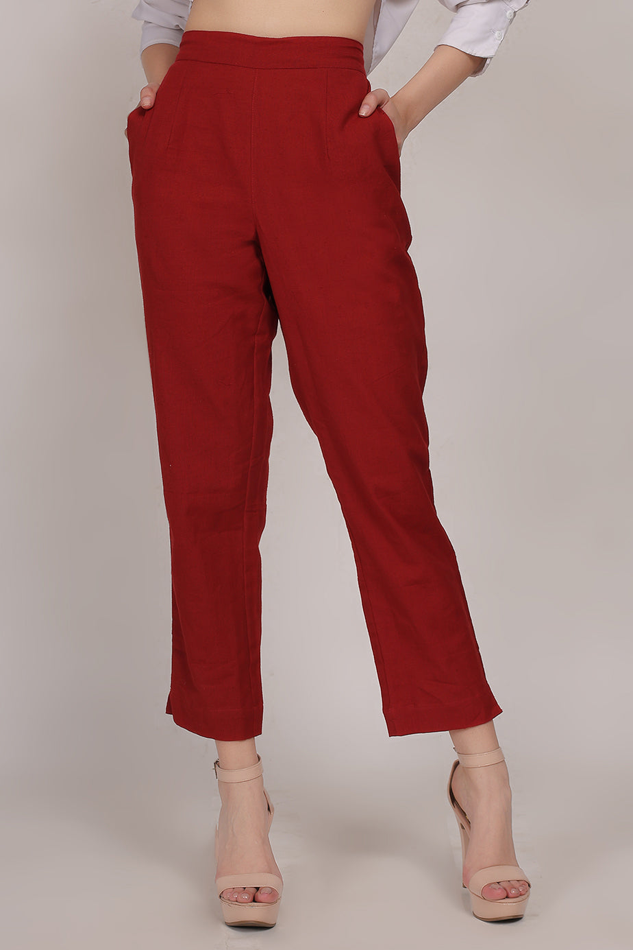 Cotton Pants Maroon - FuchsiaBless