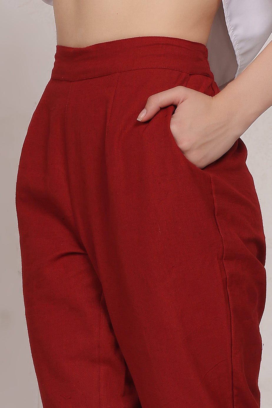 Cotton Pants Maroon - FuchsiaBless