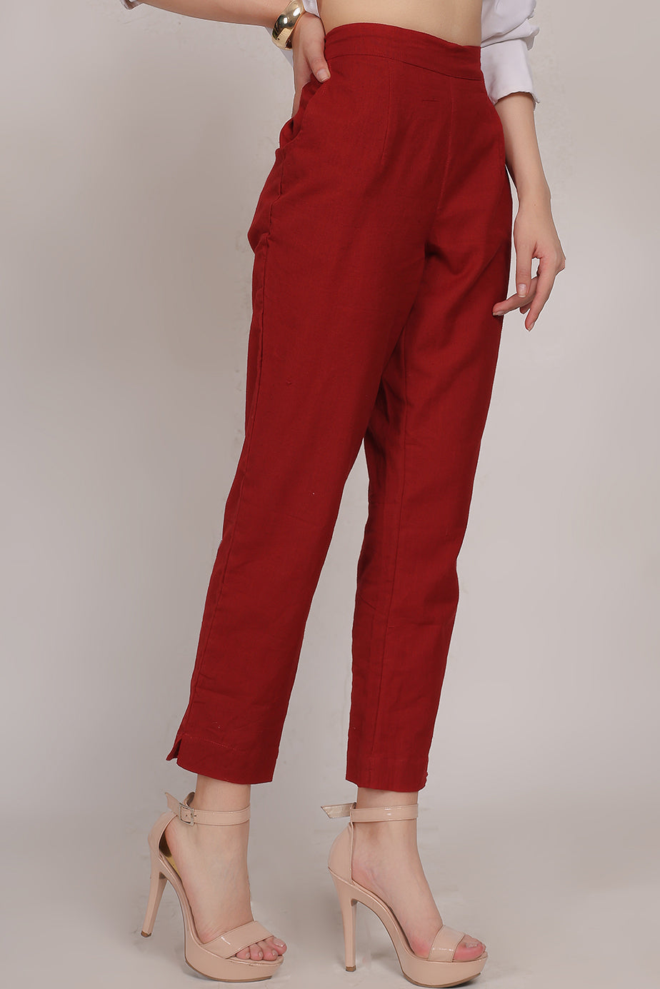 Cotton Pants Maroon - FuchsiaBless