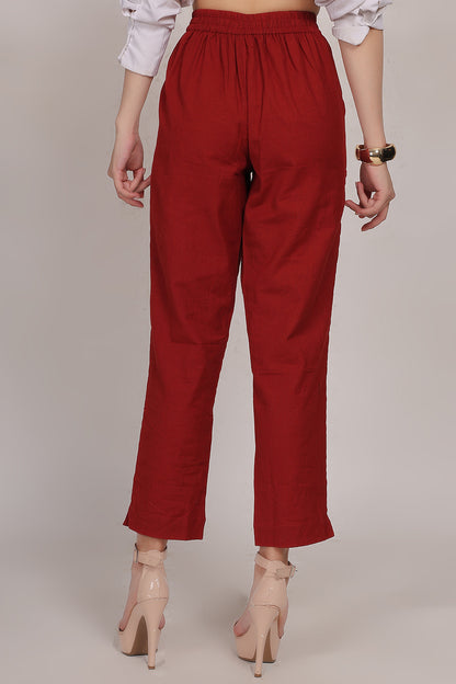 Cotton Pants Maroon - FuchsiaBless