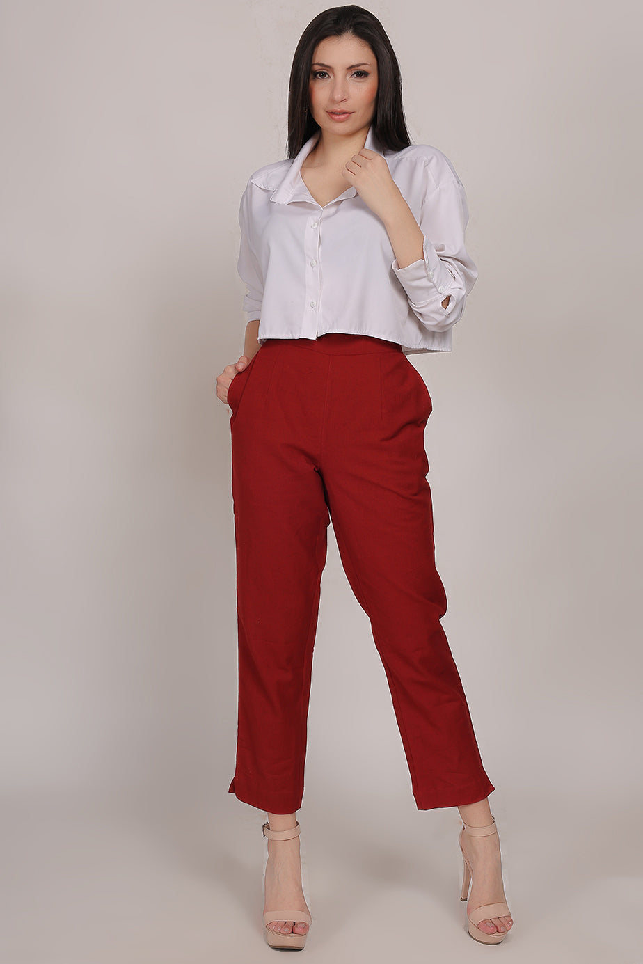 Cotton Pants Maroon - FuchsiaBless