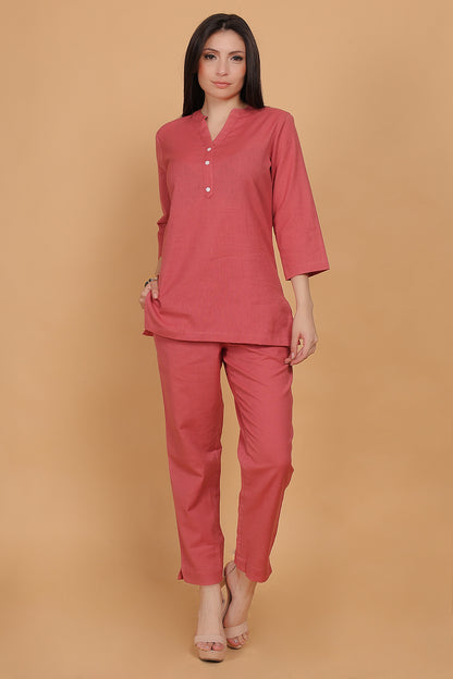 Cotton Pants Peach - FuchsiaBless