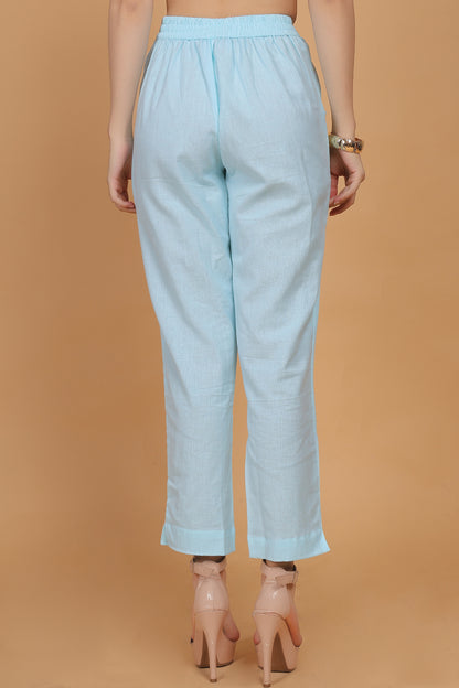 Cotton Pants Sky Blue - FuchsiaBless