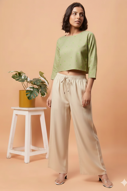 Palazzo Pants - Beige