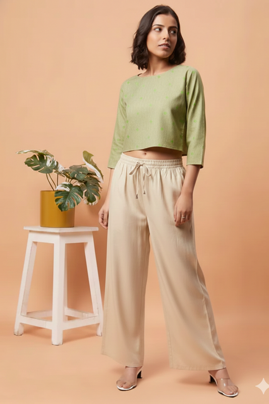 Palazzo Pants - Beige