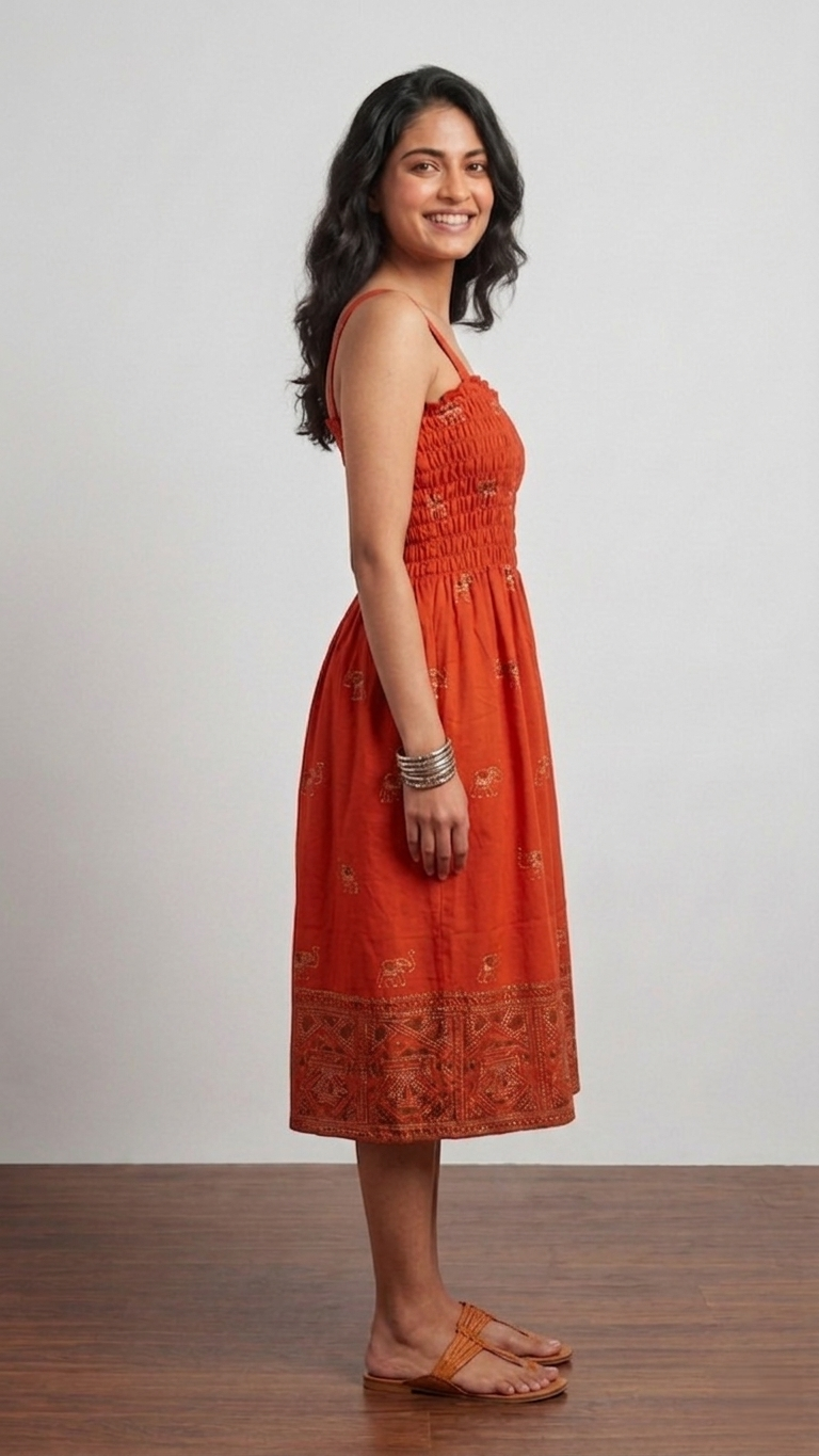 Royal Elephant Dress - Red