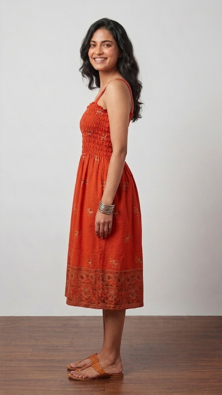 Royal Elephant Dress - Red