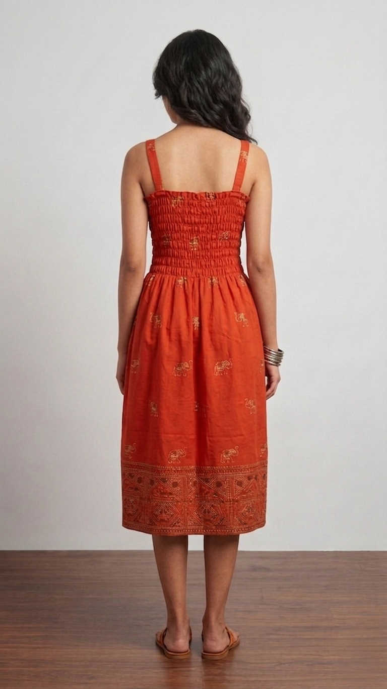 Royal Elephant Dress - Red