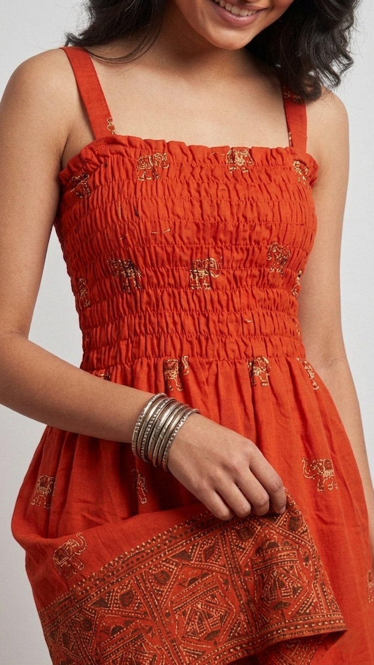 Royal Elephant Dress - Red