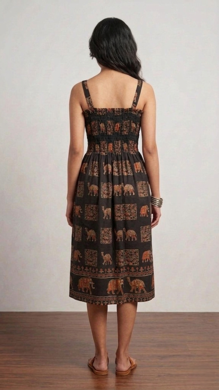 Royal Elephant Dress - Black