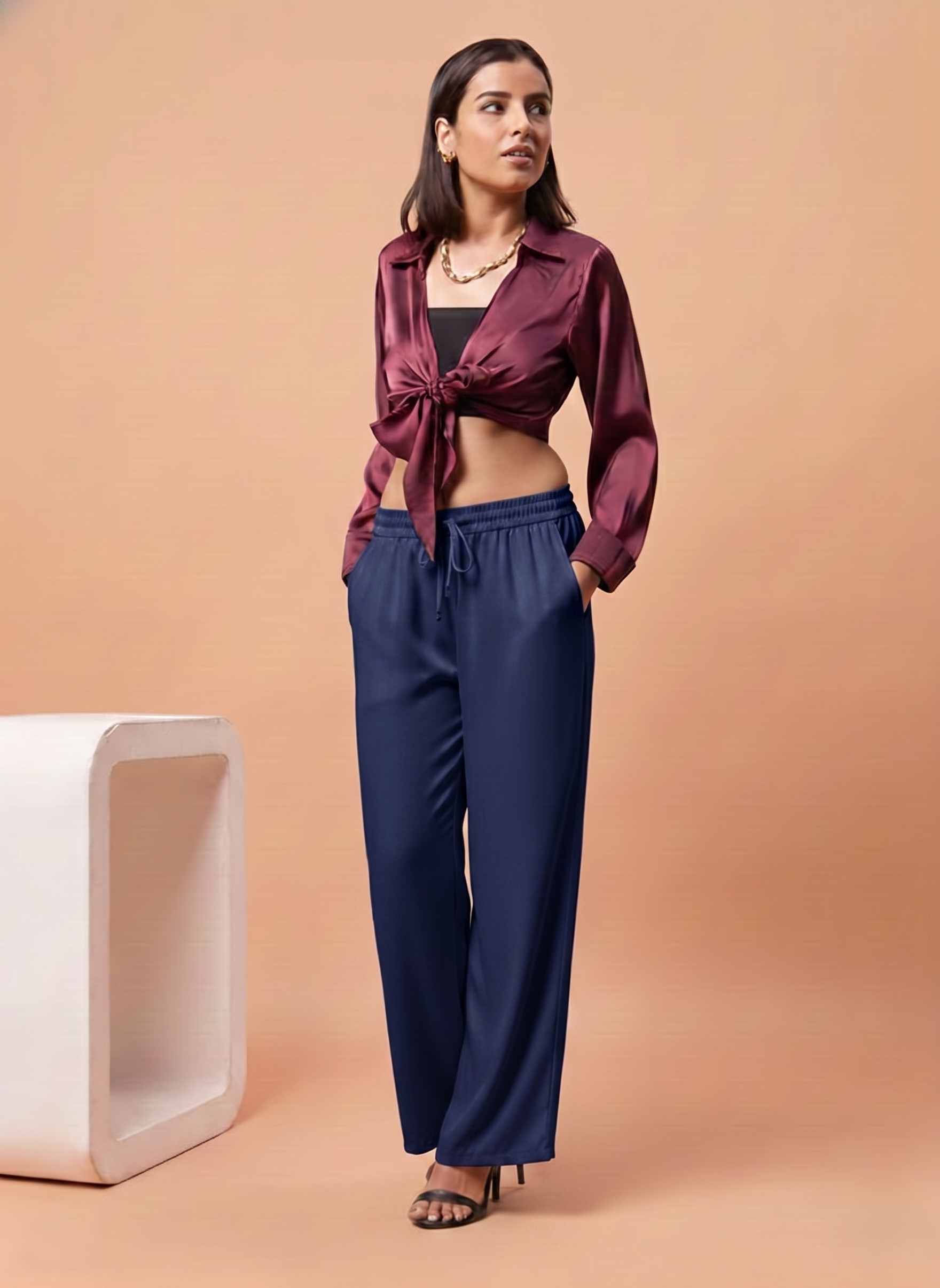 Palazzo Pants - Navy Blue