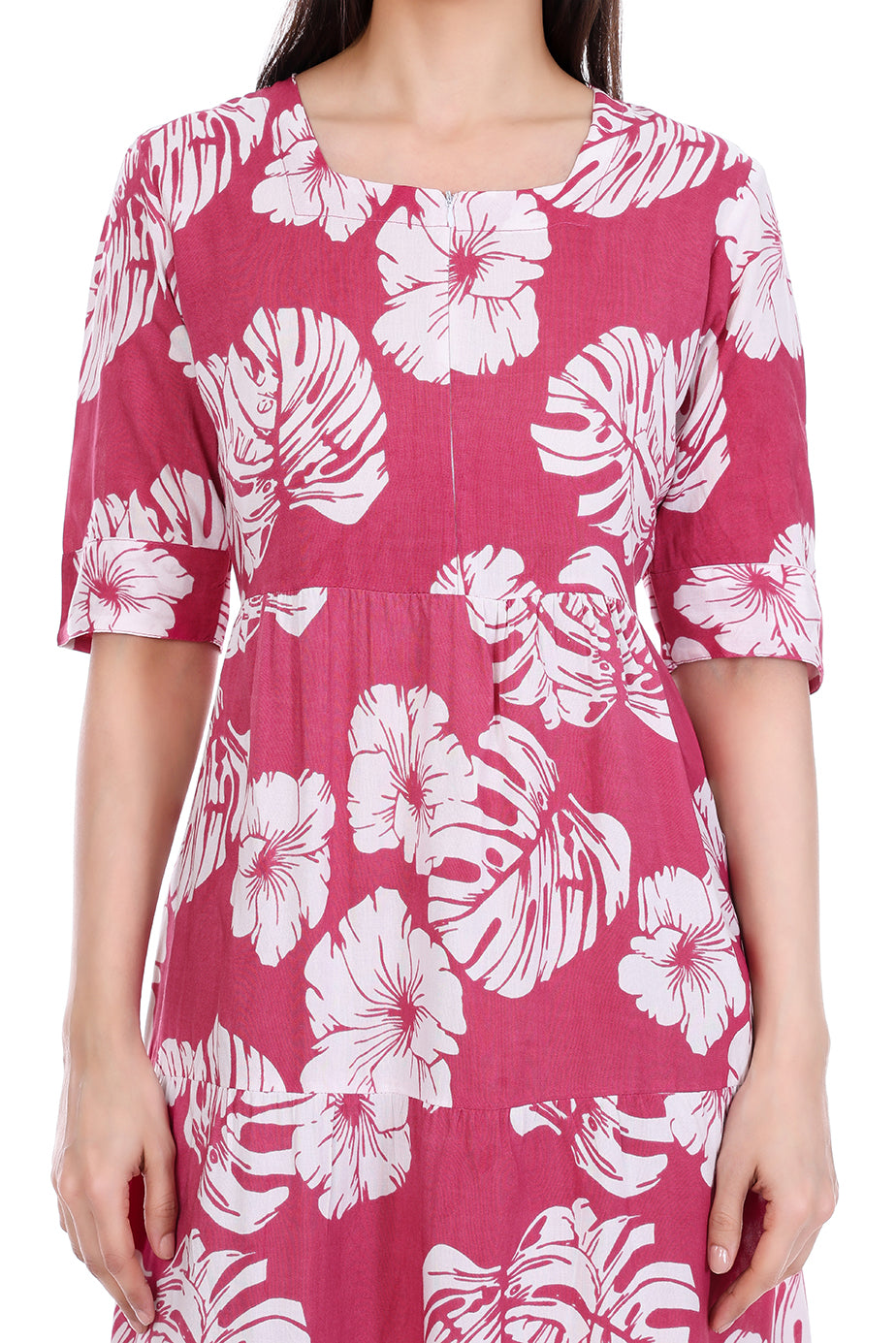 Midi Floral Dress - Pink