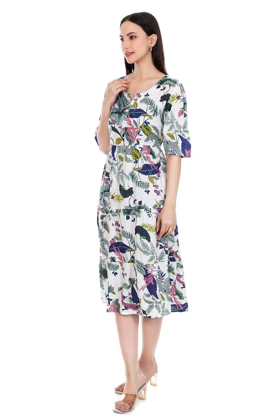Midi Floral Dress - Multi