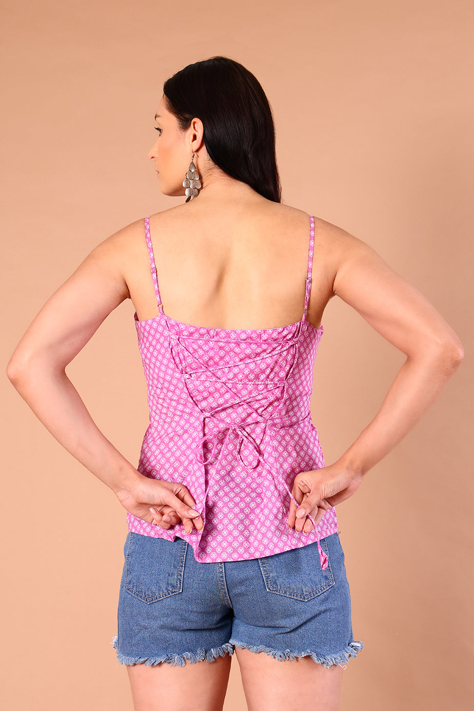 SnugFit Printed Bra Top - Baby Pink