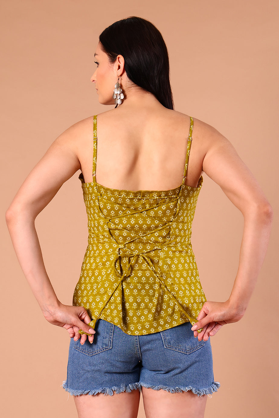 SnugFit Printed Bra Top - Sunlit Mehendi