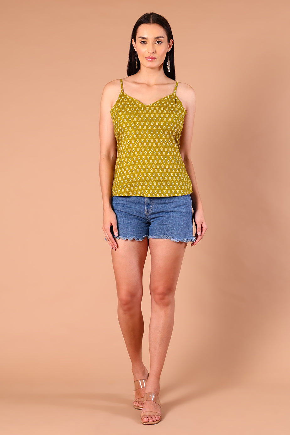 SnugFit Printed Bra Top - Sunlit Mehendi