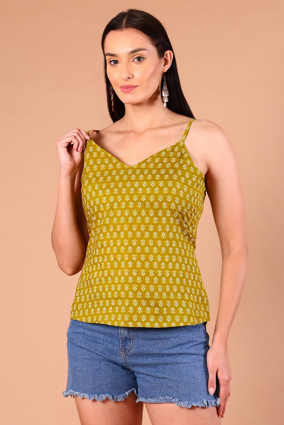 SnugFit Printed Bra Top - Sunlit Mehendi