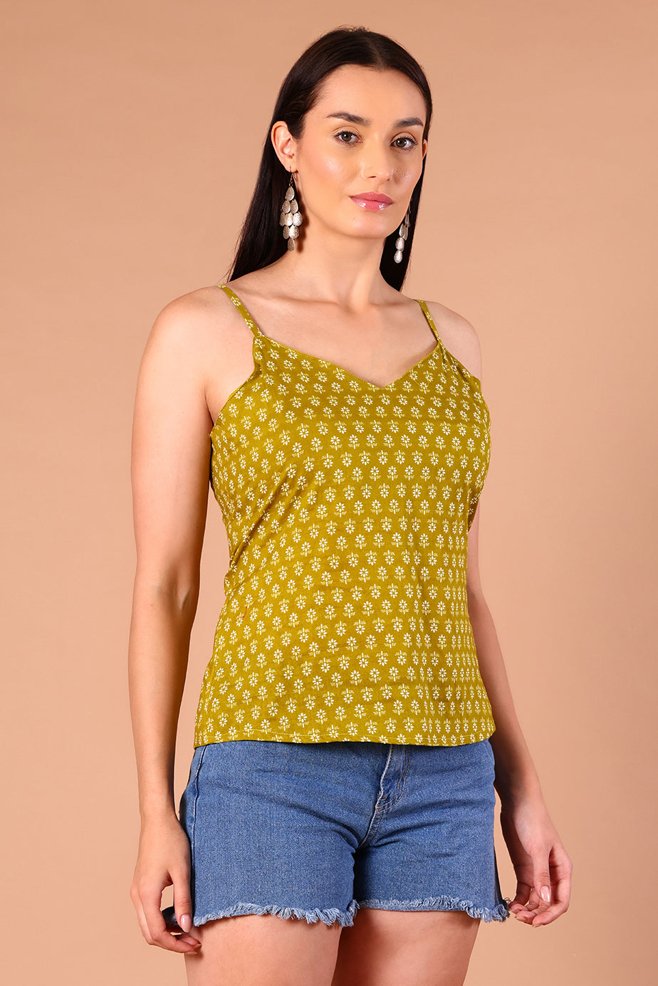 SnugFit Printed Bra Top - Sunlit Mehendi
