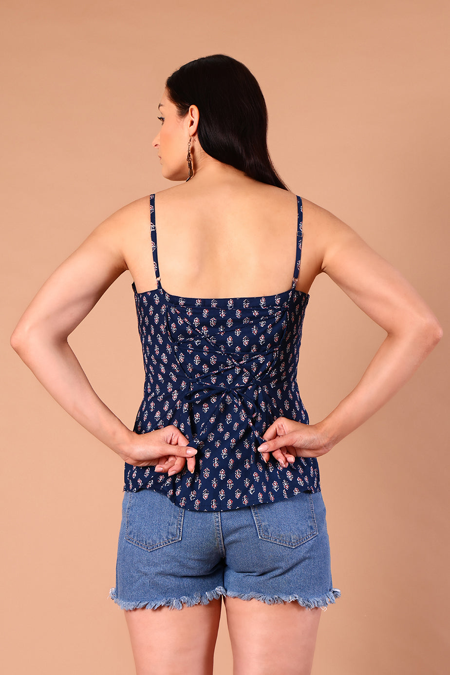 SnugFit Printed Bra Top - Blue