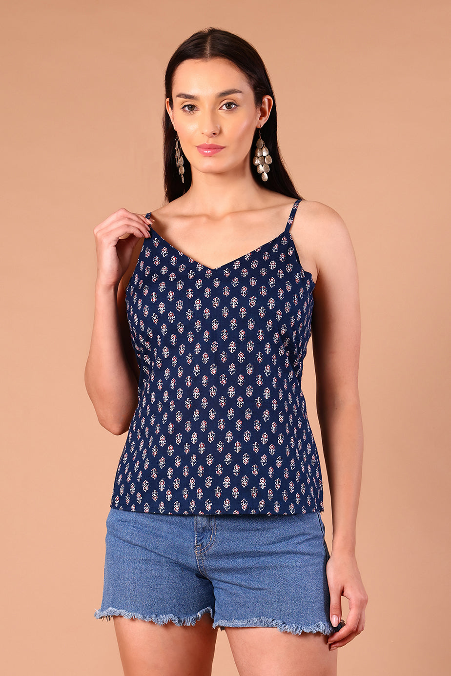 SnugFit Printed Bra Top - Blue