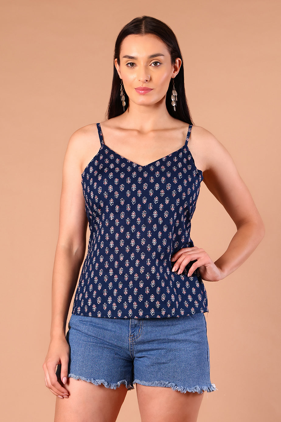 SnugFit Printed Bra Top - Blue