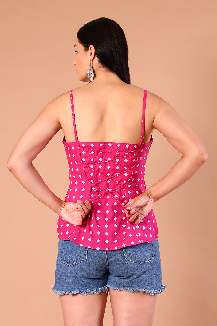 SnugFit Printed Bra Top - Fuchsia Diamond