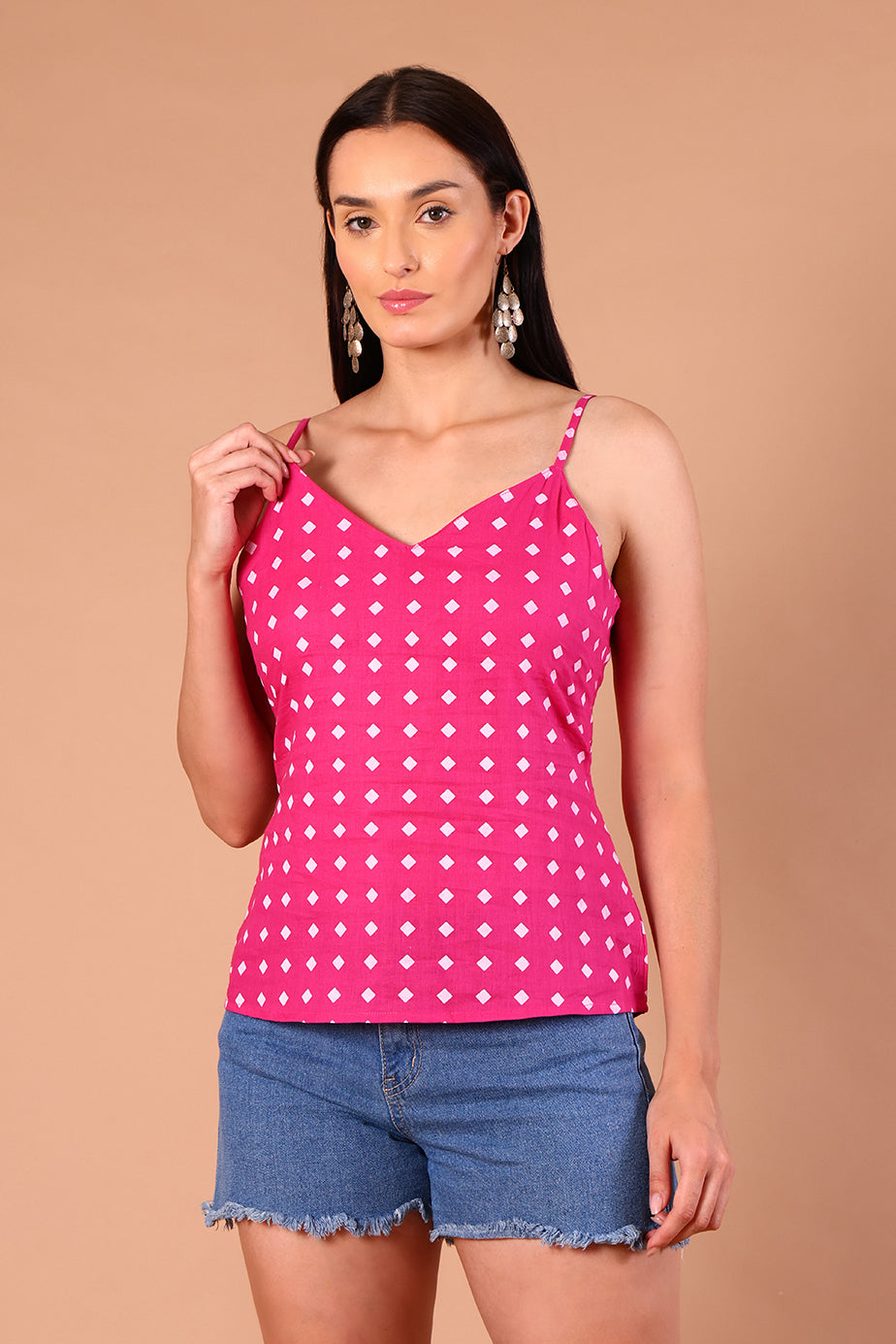 SnugFit Printed Bra Top - Fuchsia Diamond