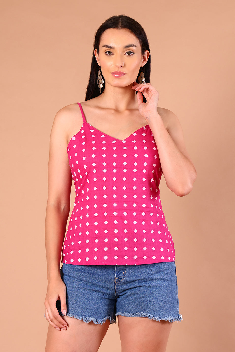 SnugFit Printed Bra Top - Fuchsia Diamond