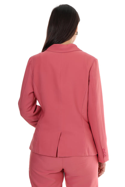 Women Premium Regular Fit Blazer– Coral Pink