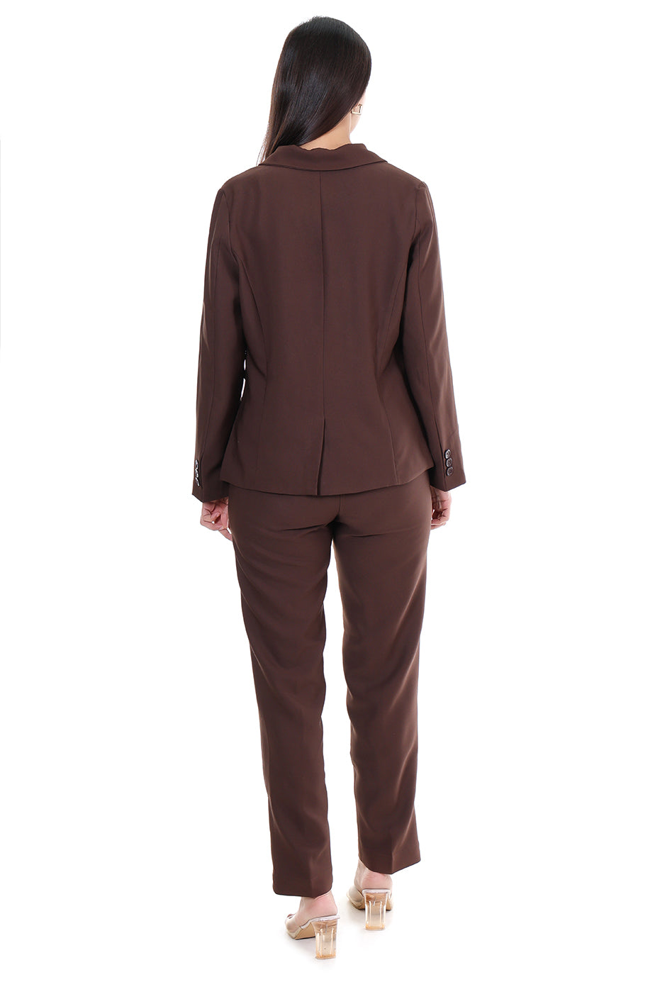 Women Premium Blazer & Pants Set – Coffee Brown Power Suit