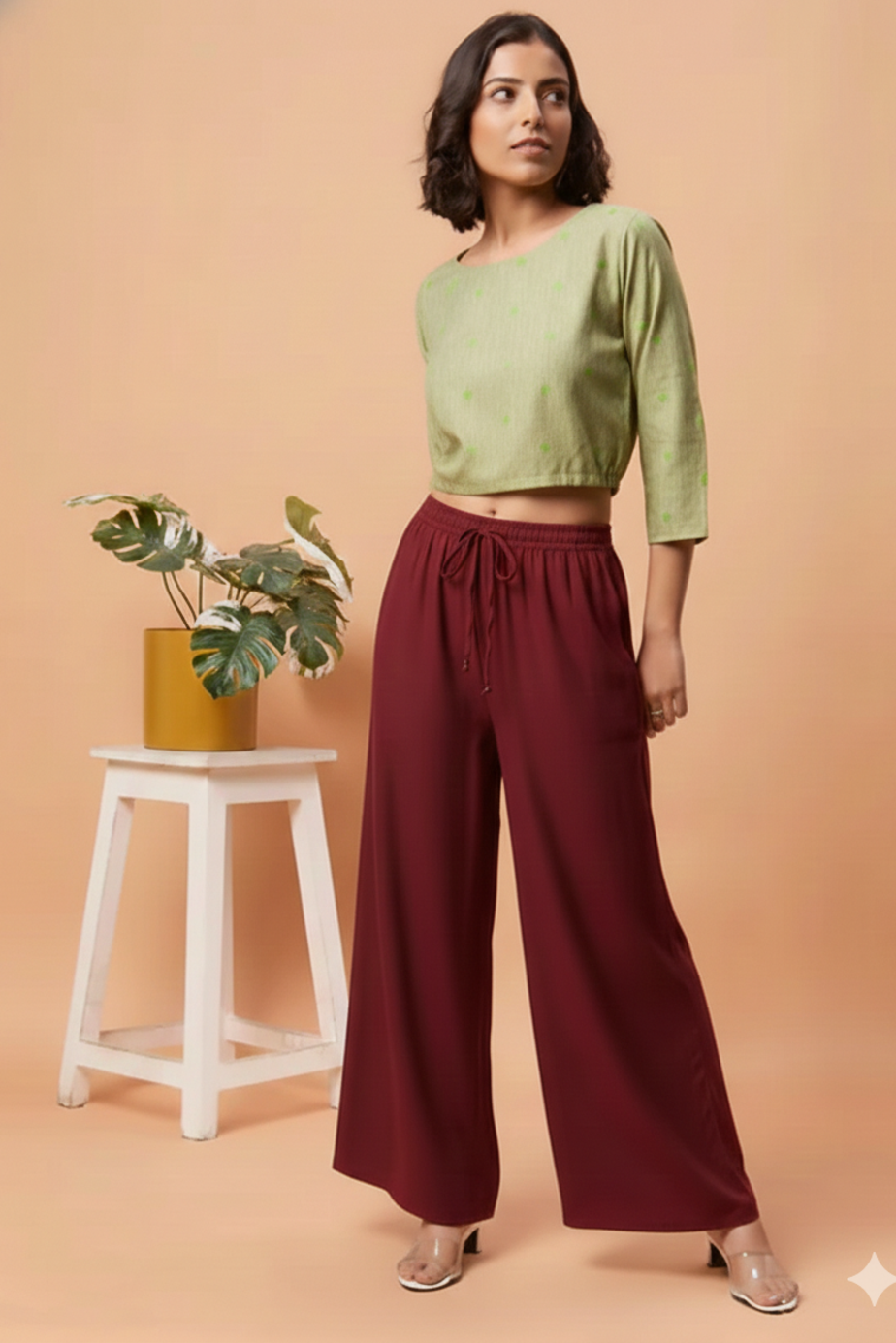 Palazzo Pants - Maroon