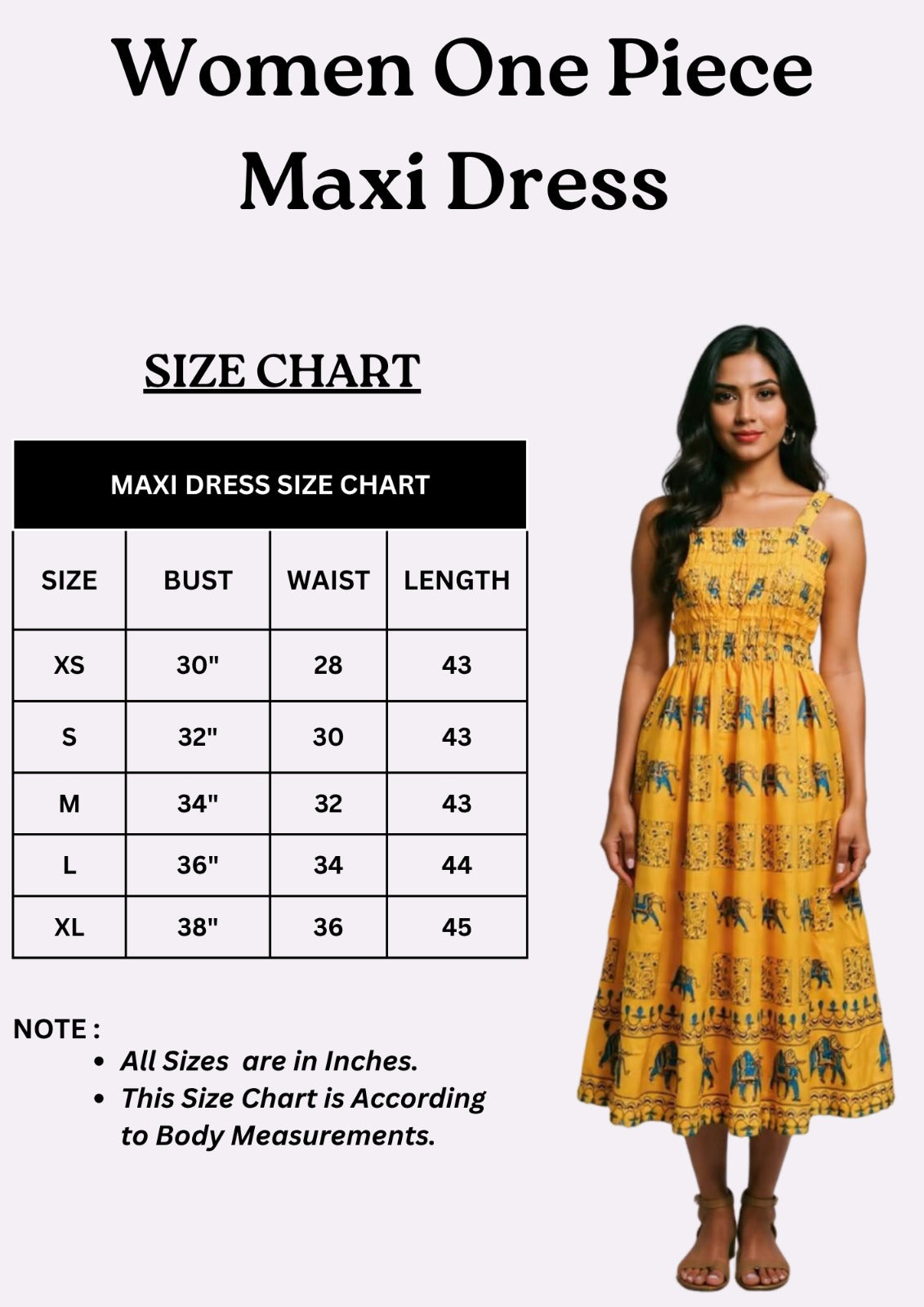 Royal Elephant Dress - Yellow