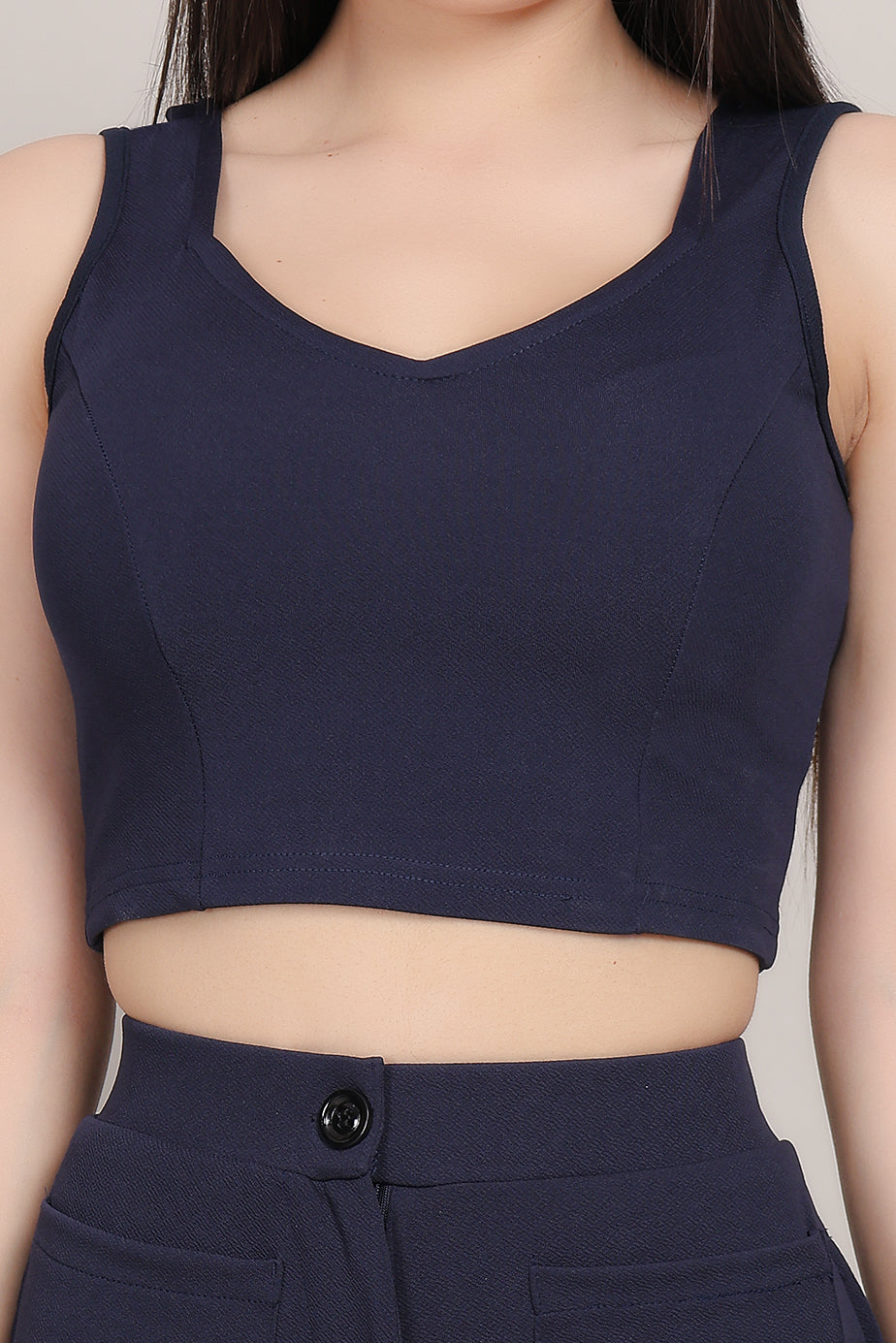 Sweetheart Crop Top Blue - FuchsiaBless