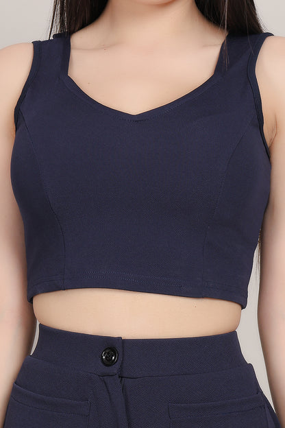 Sweetheart Crop Top Blue - FuchsiaBless