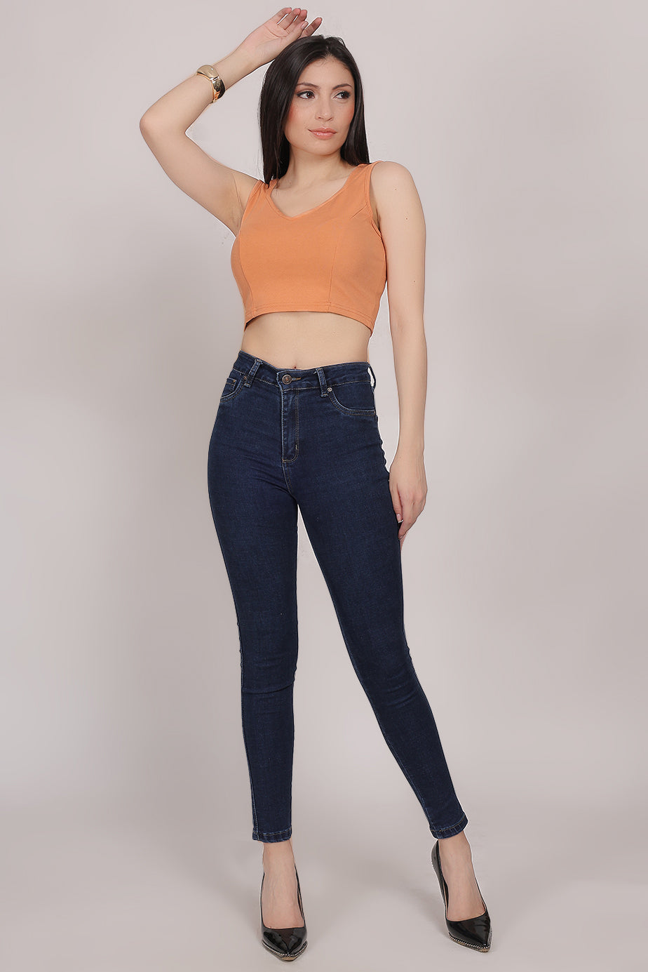 Sweetheart Crop Top Peach - FuchsiaBless