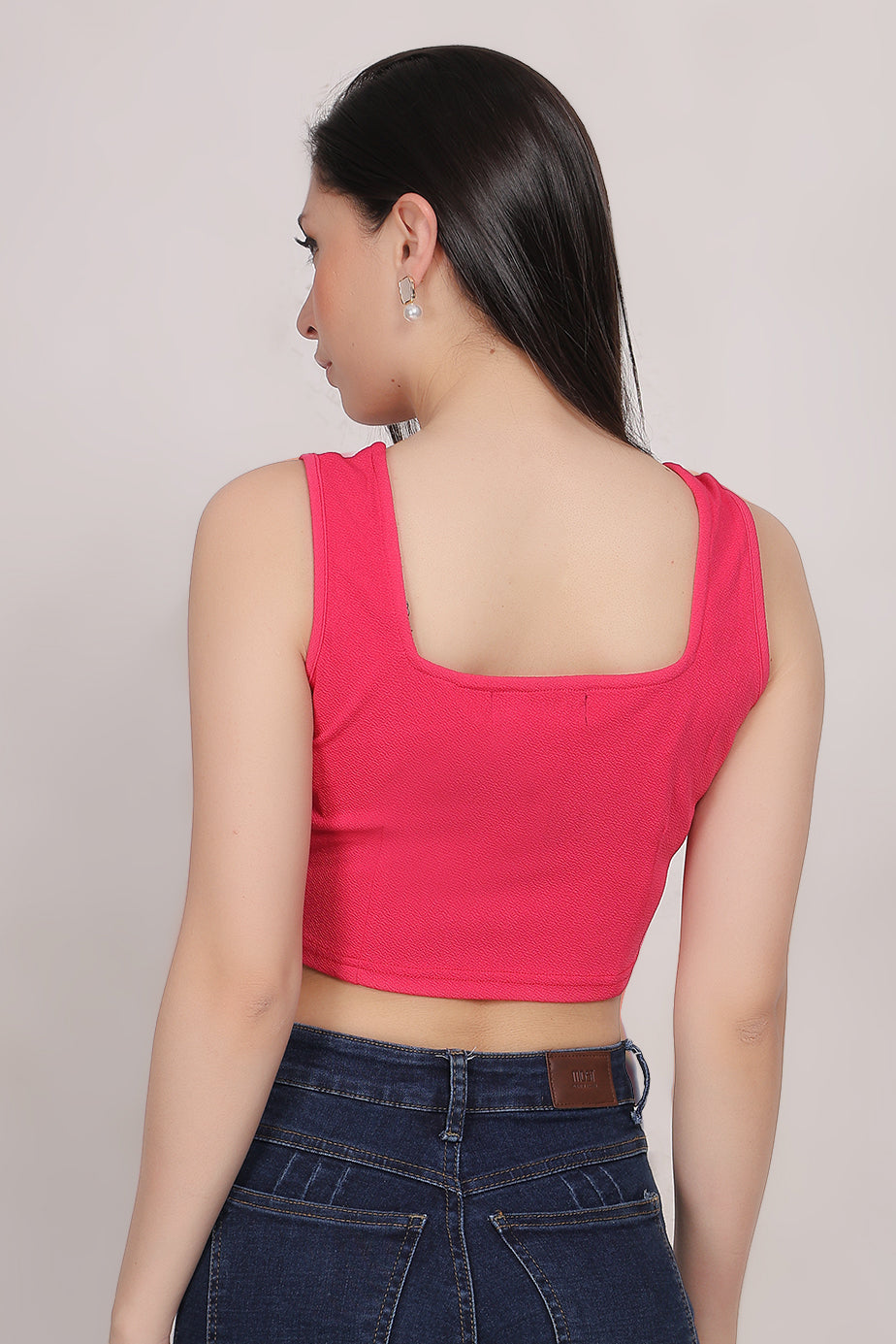 Sweetheart Crop Top Pink - FuchsiaBless