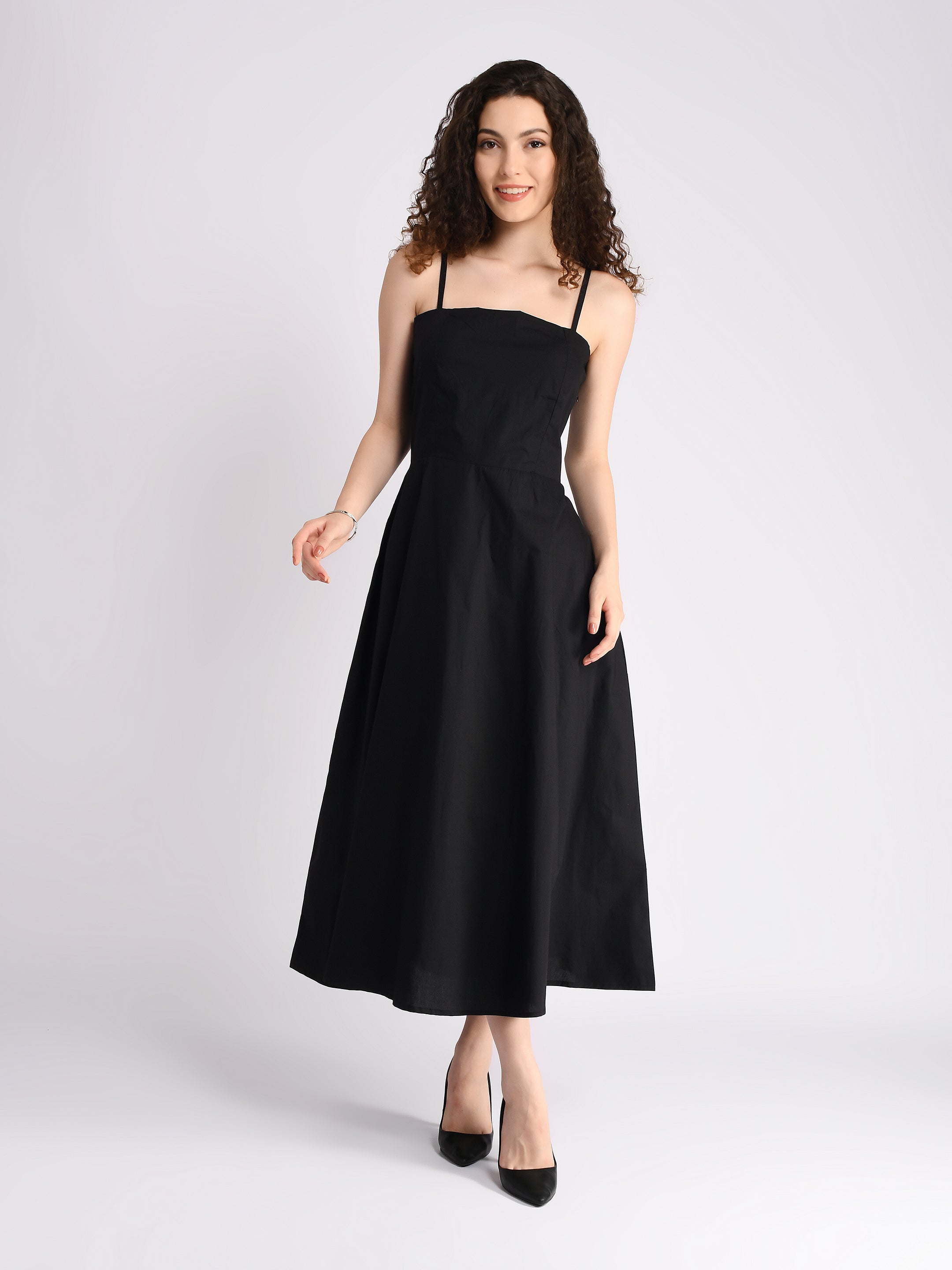 Midnight Serenity Padded Dress