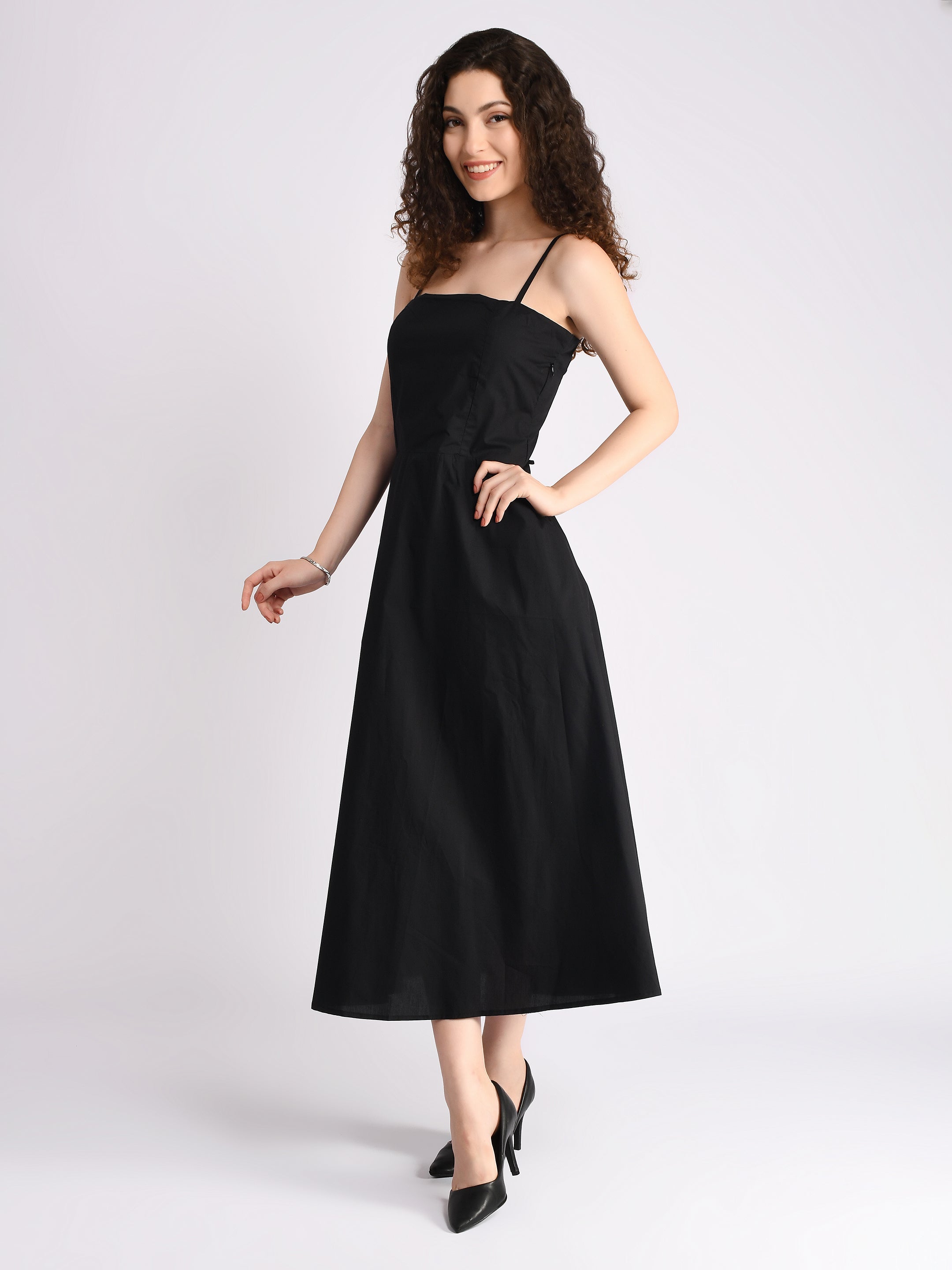 Midnight Serenity Padded Dress