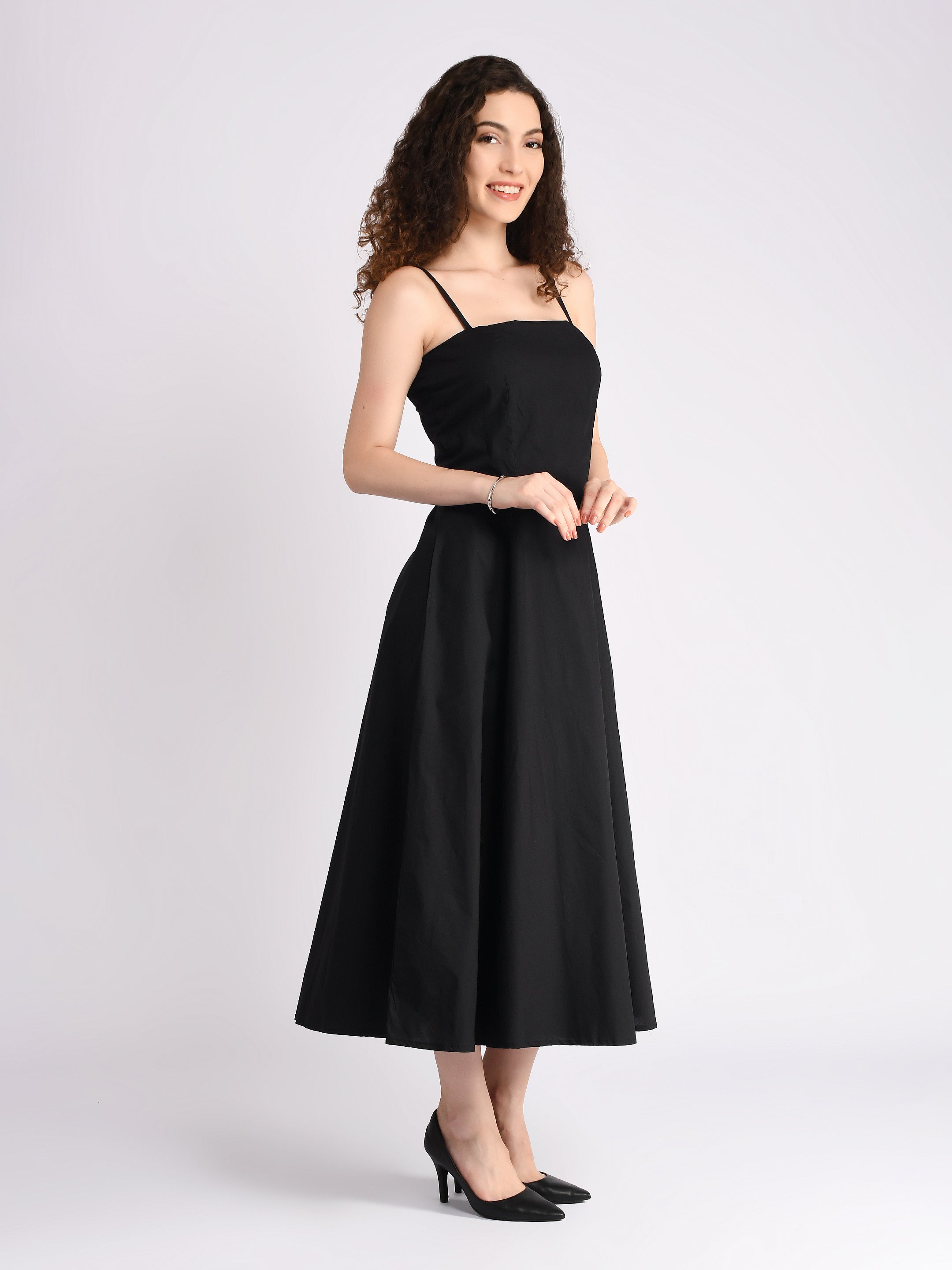 Midnight Serenity Padded Dress