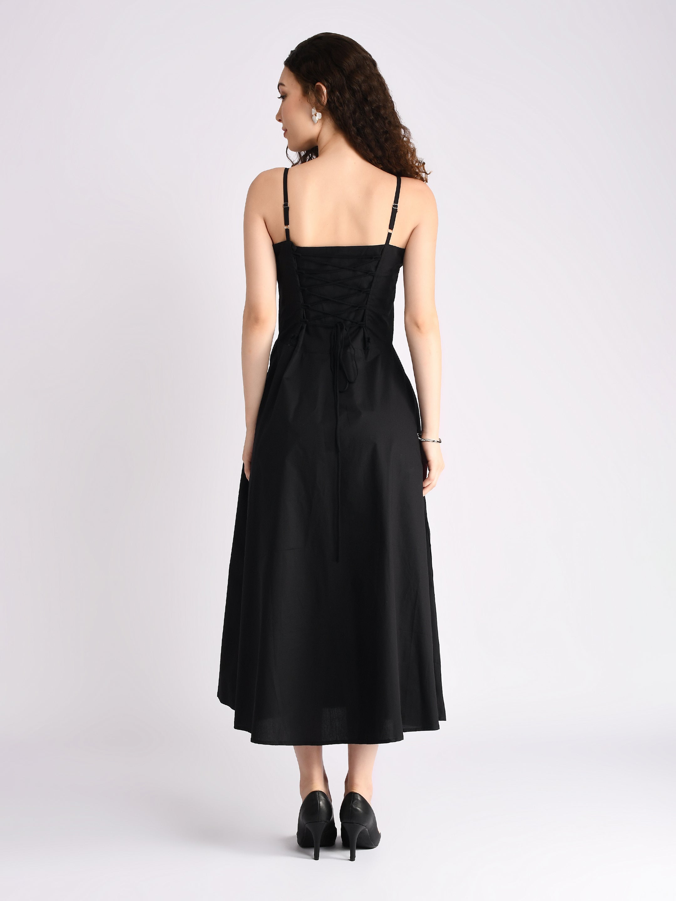 Midnight Serenity Padded Dress