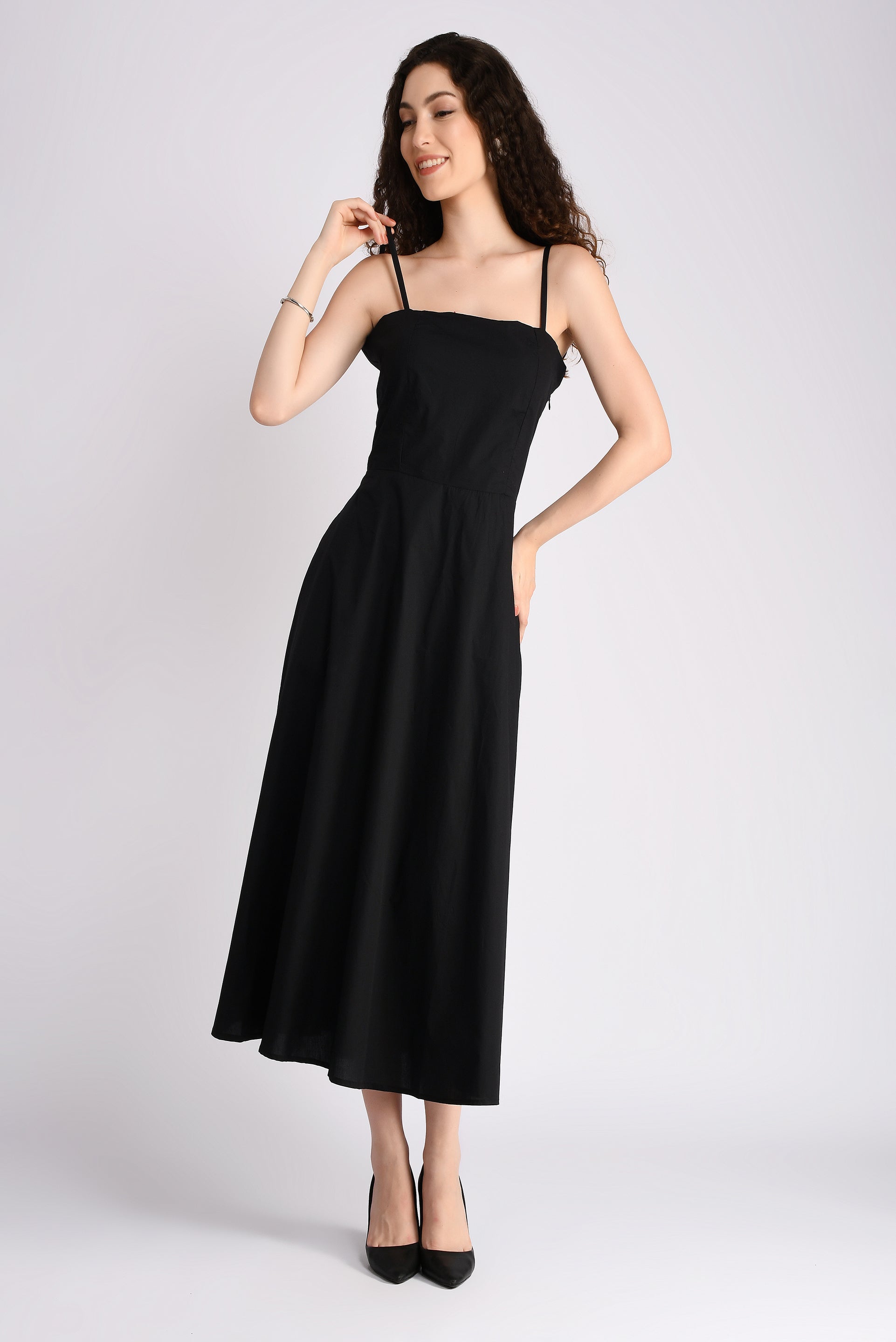 Midnight Serenity Padded Dress