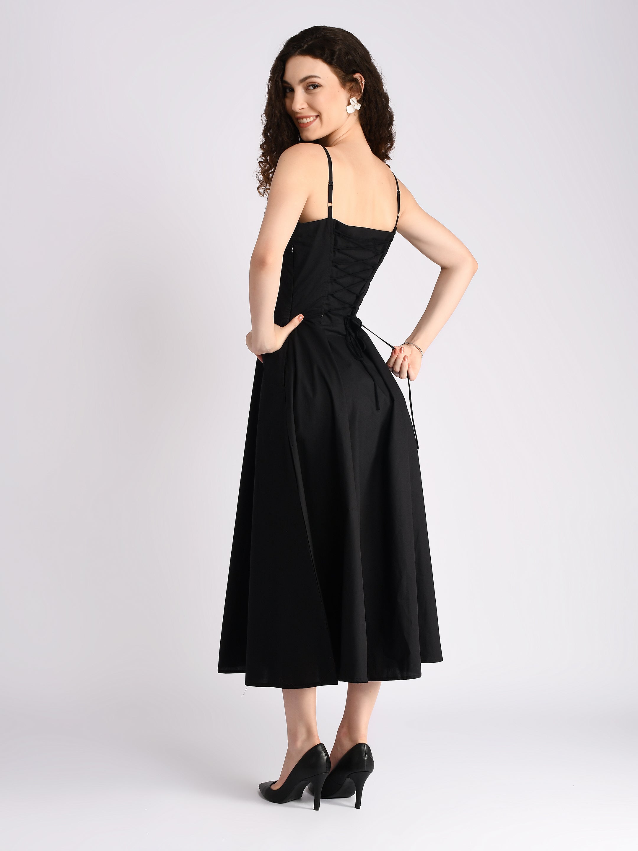 Midnight Serenity Padded Dress
