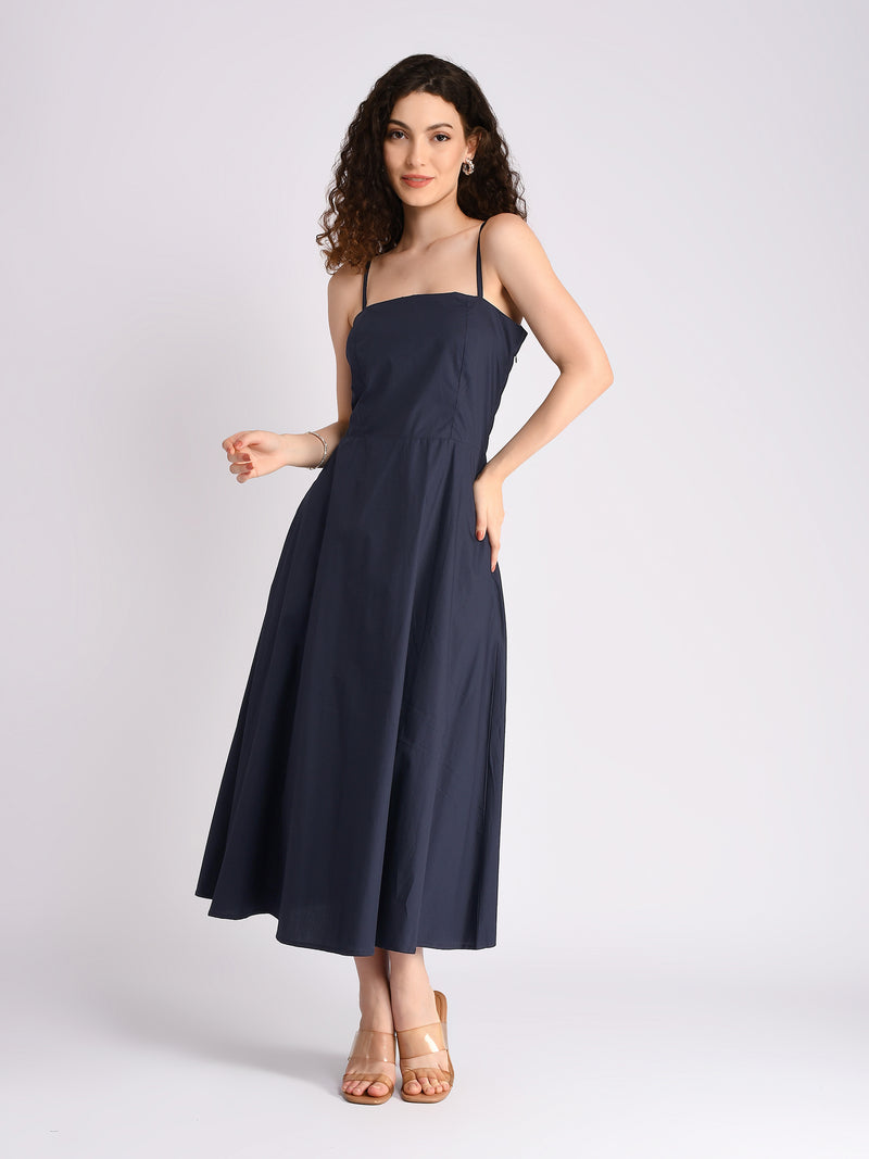 Navy Serenity Padded Dress