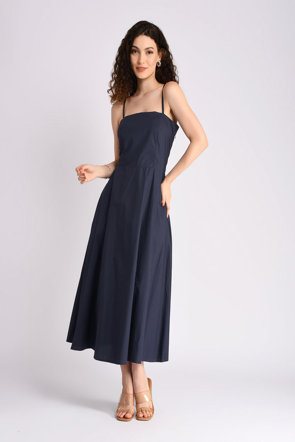 Navy Serenity Padded Dress