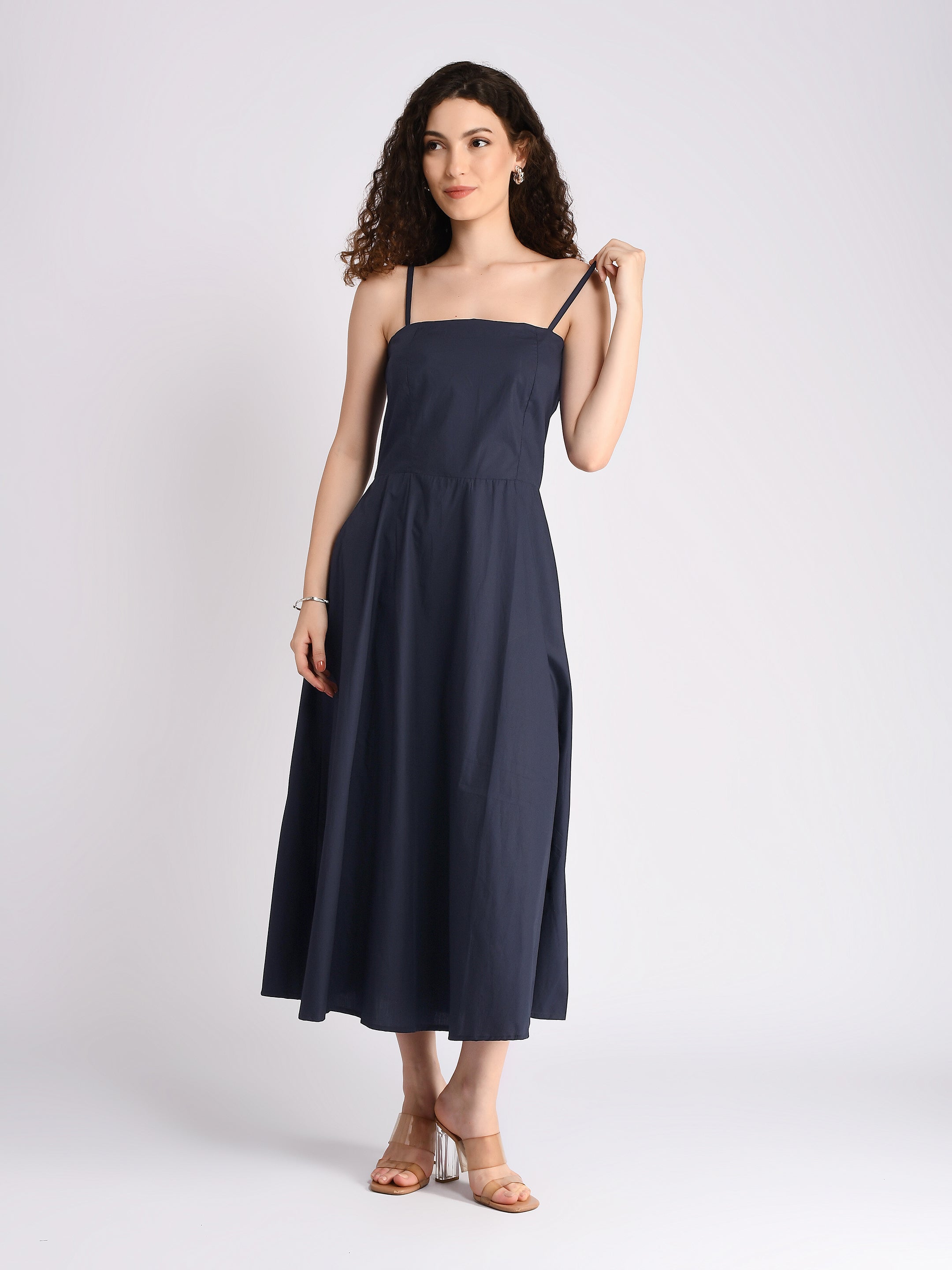 Navy Serenity Padded Dress